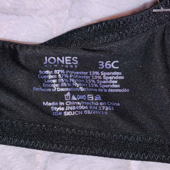NWT Ladies size 36C, Jones New York Black lace Bra - Picture 12 of 13